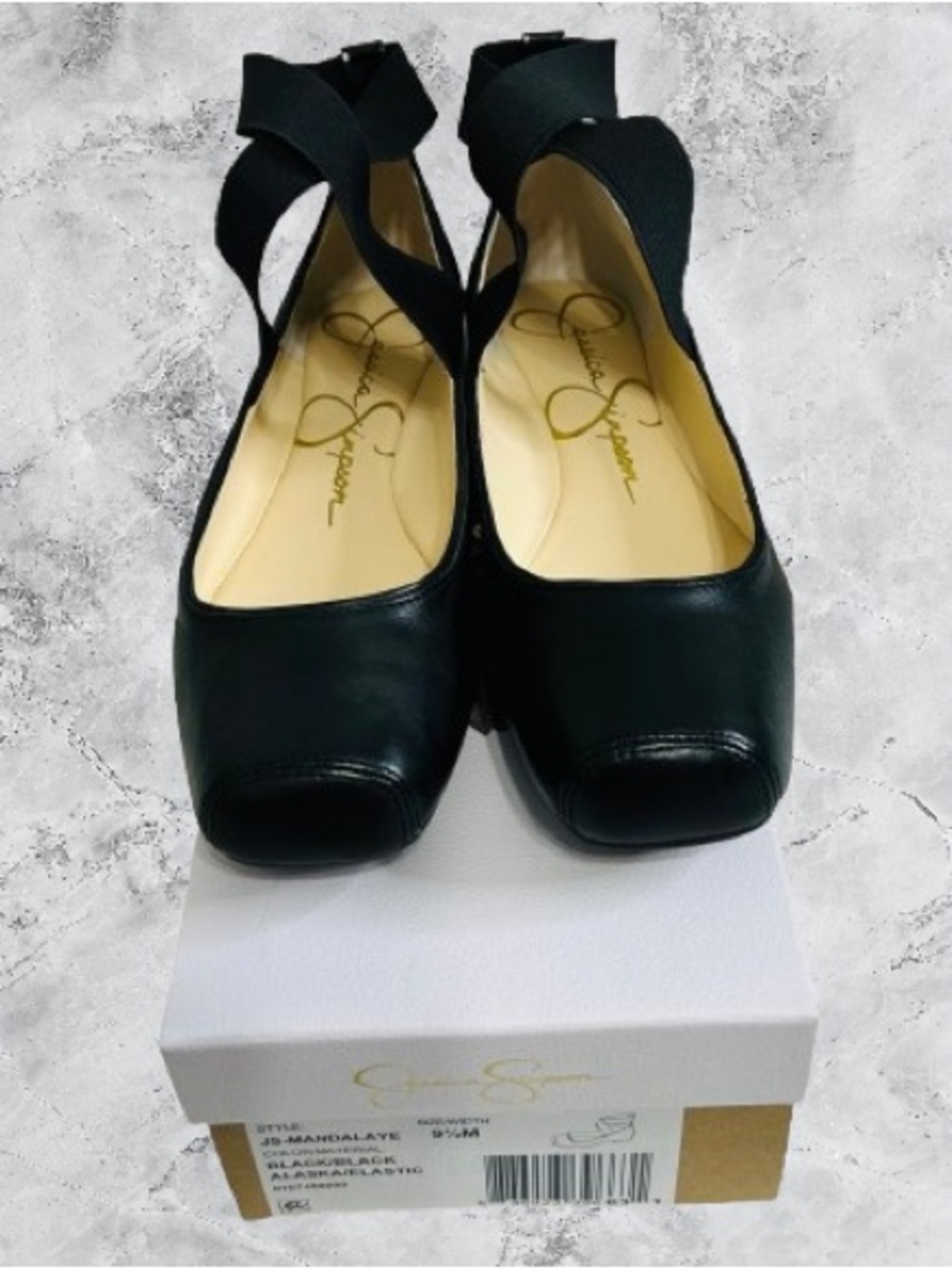 Jessica Simpson Women’s Mandalaye Elastic Criss-Cross Ankle Strap Ballet Flats - Picture 11 of 11